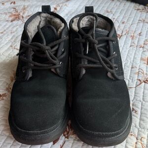 UGG Black Suede Boots with Plush Lining